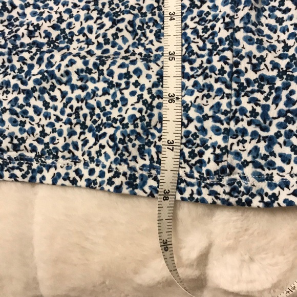 LOFT Blue and white floral faux wrap dress. - Picture 6 of 6